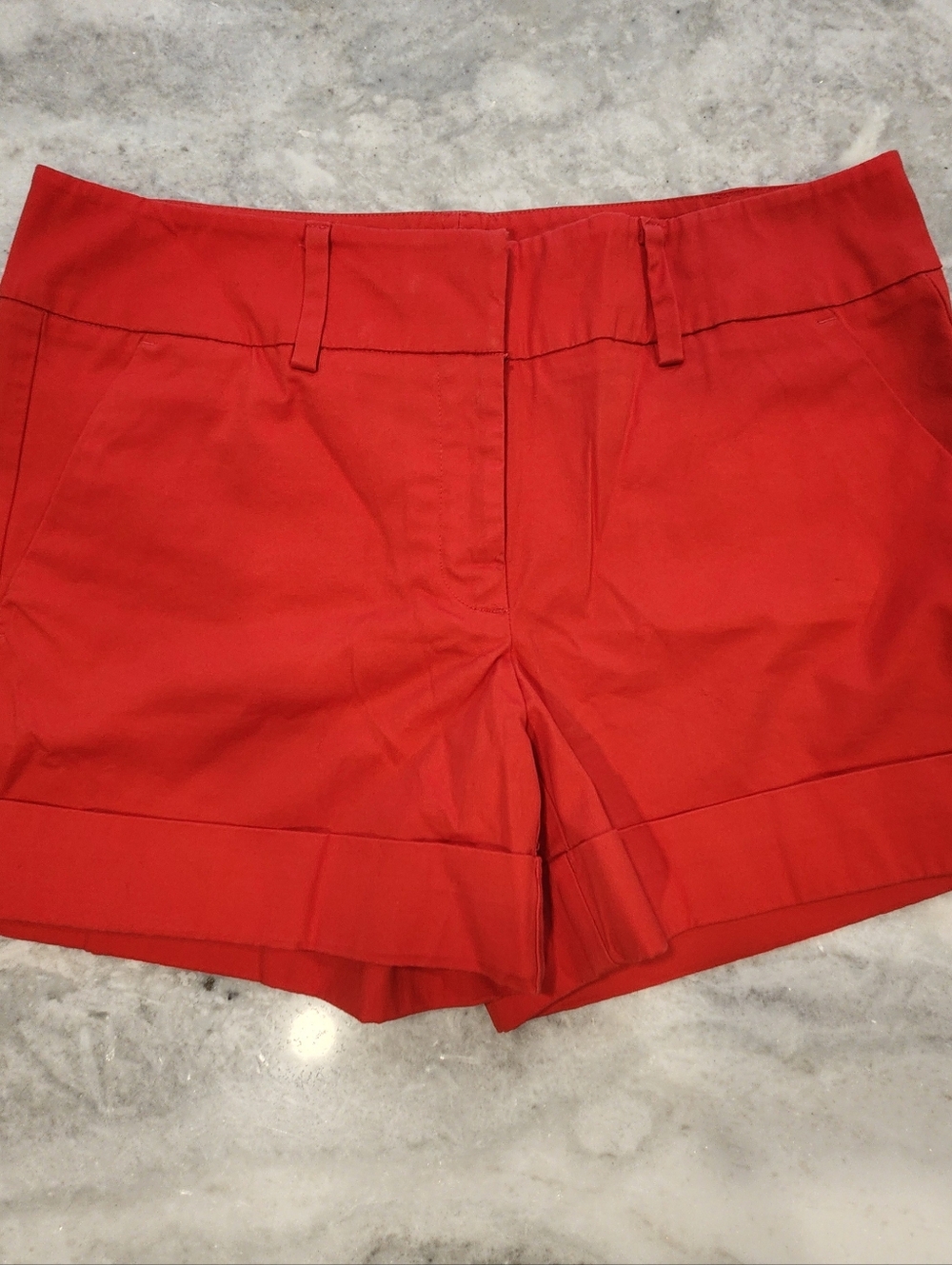 New York & Company Red Cuffed Shorts